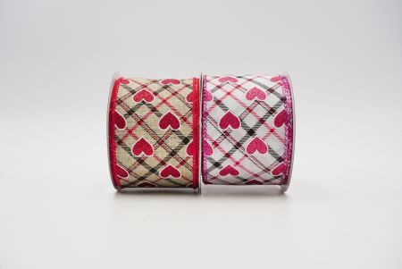 Plaid design with hearts glitter